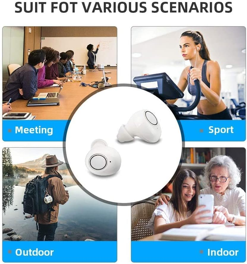 JINGHAO Hearing Aids Amplifier Rechargeable with USB Charger Case for Seniors, White image number 1