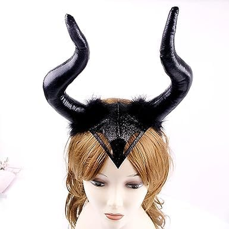 Devil Horn Headband Demon Headband Horns Headpiece Halloween Cosplay Party Photo Props Headband Costume Accessory image number 2