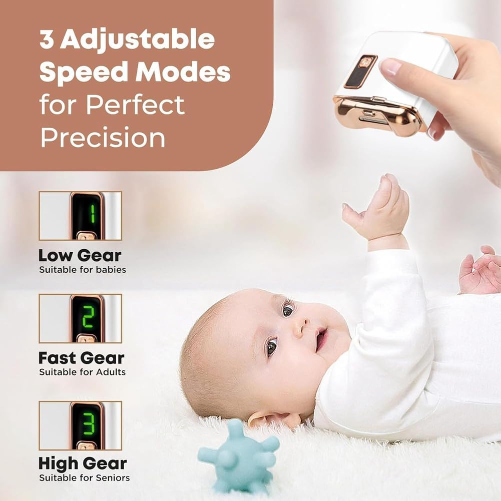 Xelea Automatic Electric Nail Clipper Trimmer Rechargeable Battery for Women Men Mom Her Kids image number 2