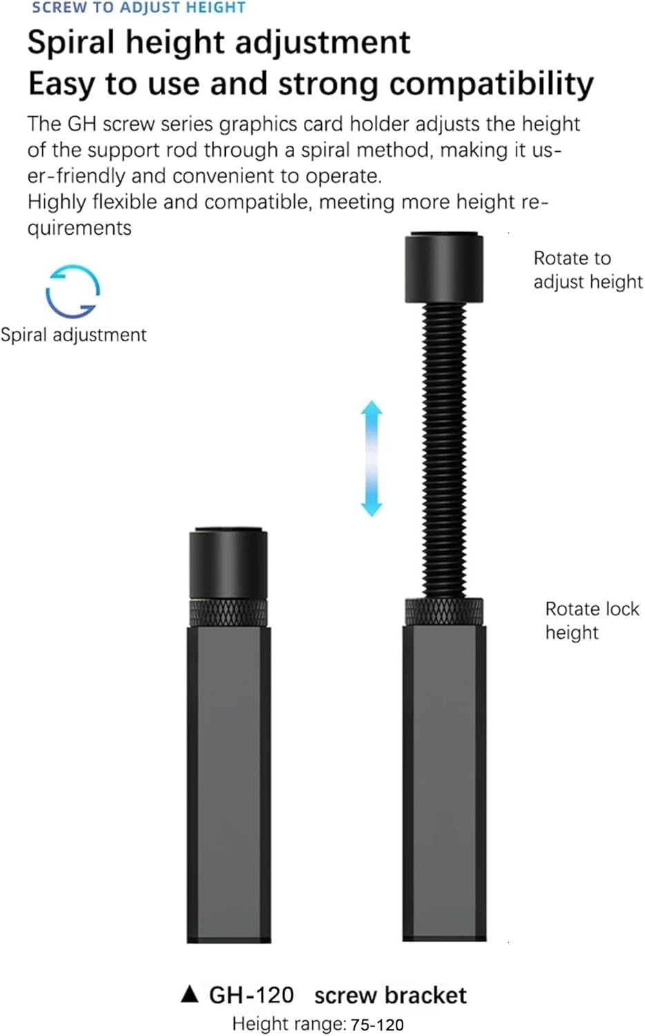 Graphics Card GPU Brace Support（78-120Mm），Video Card Sag Holder Bracket, GPU Stand image number 3