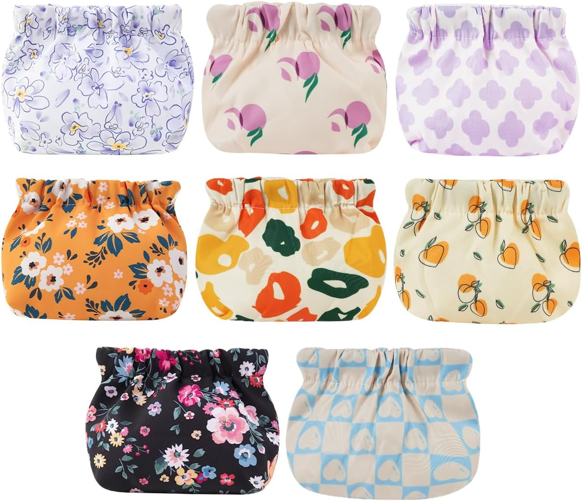 8 Pcs Mini Makeup Bag for Purse, Small Cosmetic Bag for Women, No Zipper Self-Closing Travel Bag, Snap Closure Organizer Pouch, Waterproof Portable Coin Purse Storage for Cosmetics Headphones Jewelry image number 5