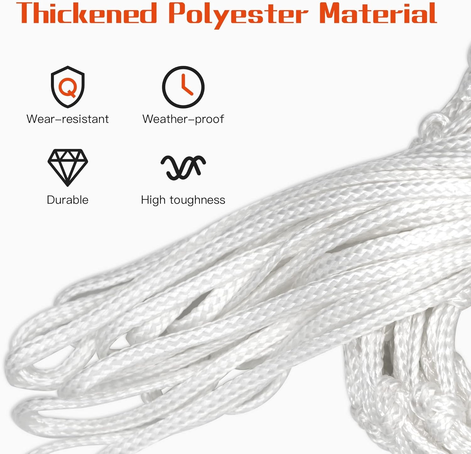 Sanung 2 Pack Basketball Net Hoop, Weather-Proof Standard Size Basketball Net Replacement, White Basketball Mesh Net for Indoor and Outdoor, Easy to Install image number 1