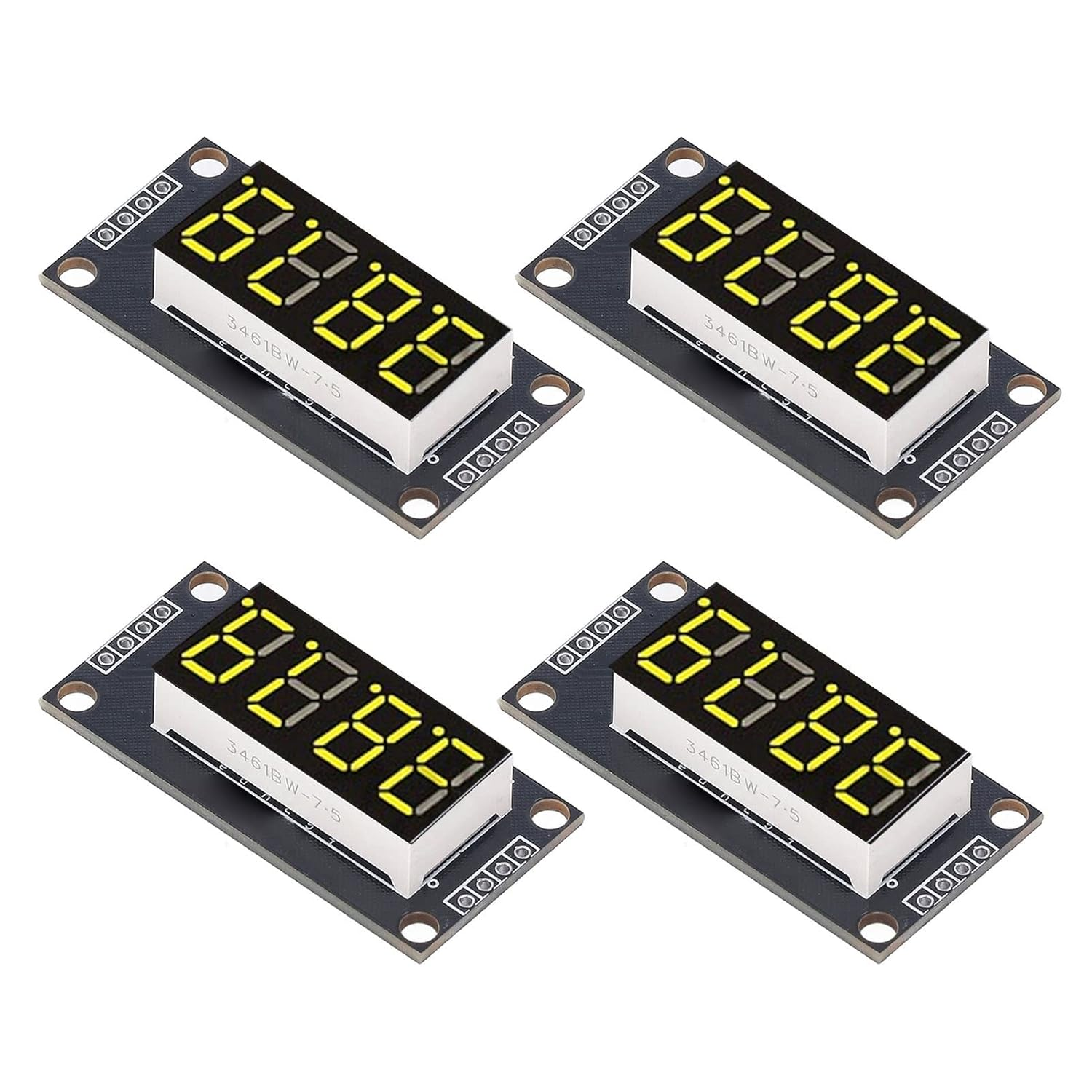 MUNEFE 4 Bits Digital LED Display Module, 4 Digit Tube LED Segment Display Module, 4 Digit 7 Segment Digital Tube LED Display Board for Machine Equipment (Yellow, 0.36In TM1637) image number 2