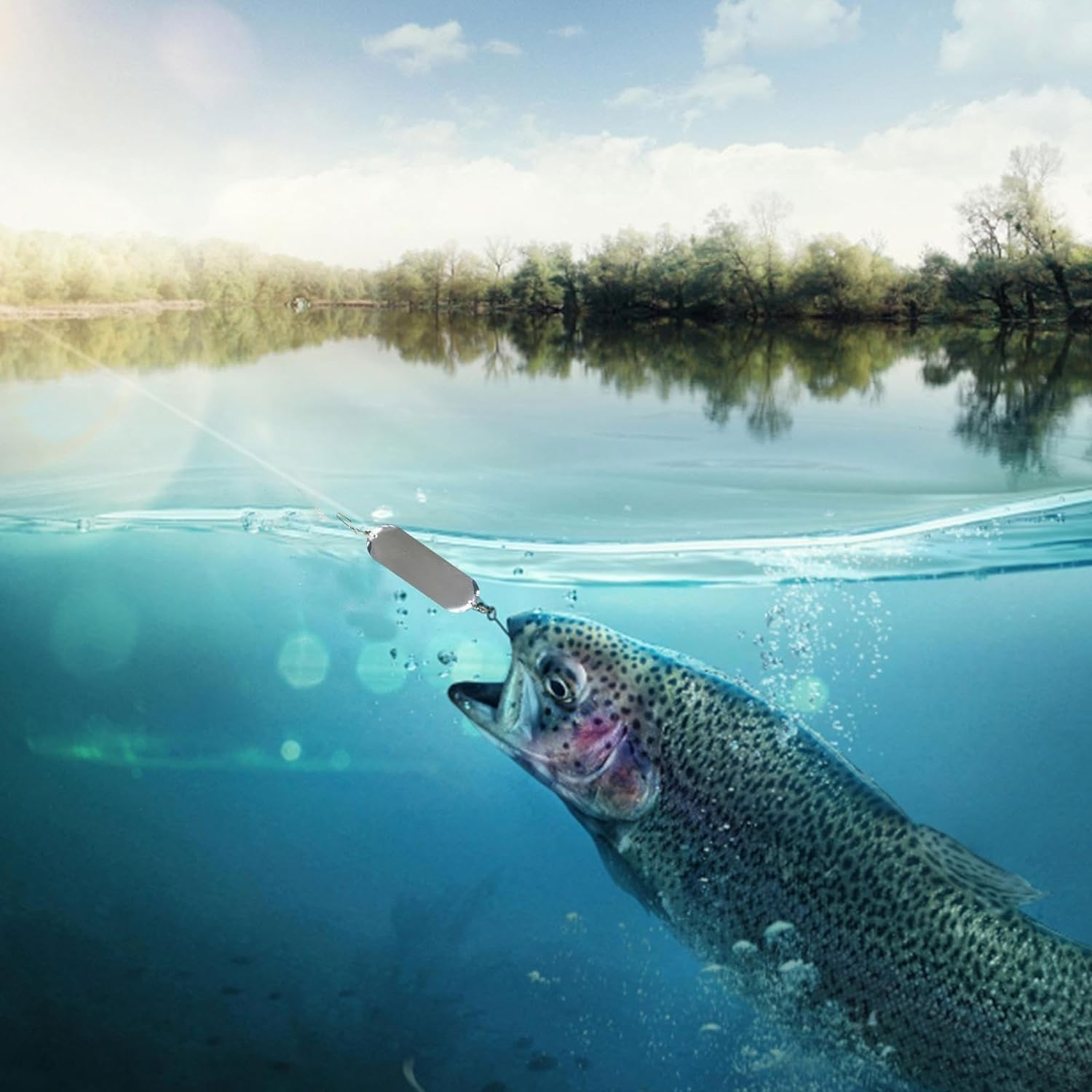 Diving Board Salmon Fishing Dodger, 2Pcs Salmon Fishing Diving Board Metal Flash Boards,Diving Board Salmon Fishing Dodger,Fishing Flasher Diving Salmon Fishing Metal Flash Board,Fishing Lure Flashers image number 1