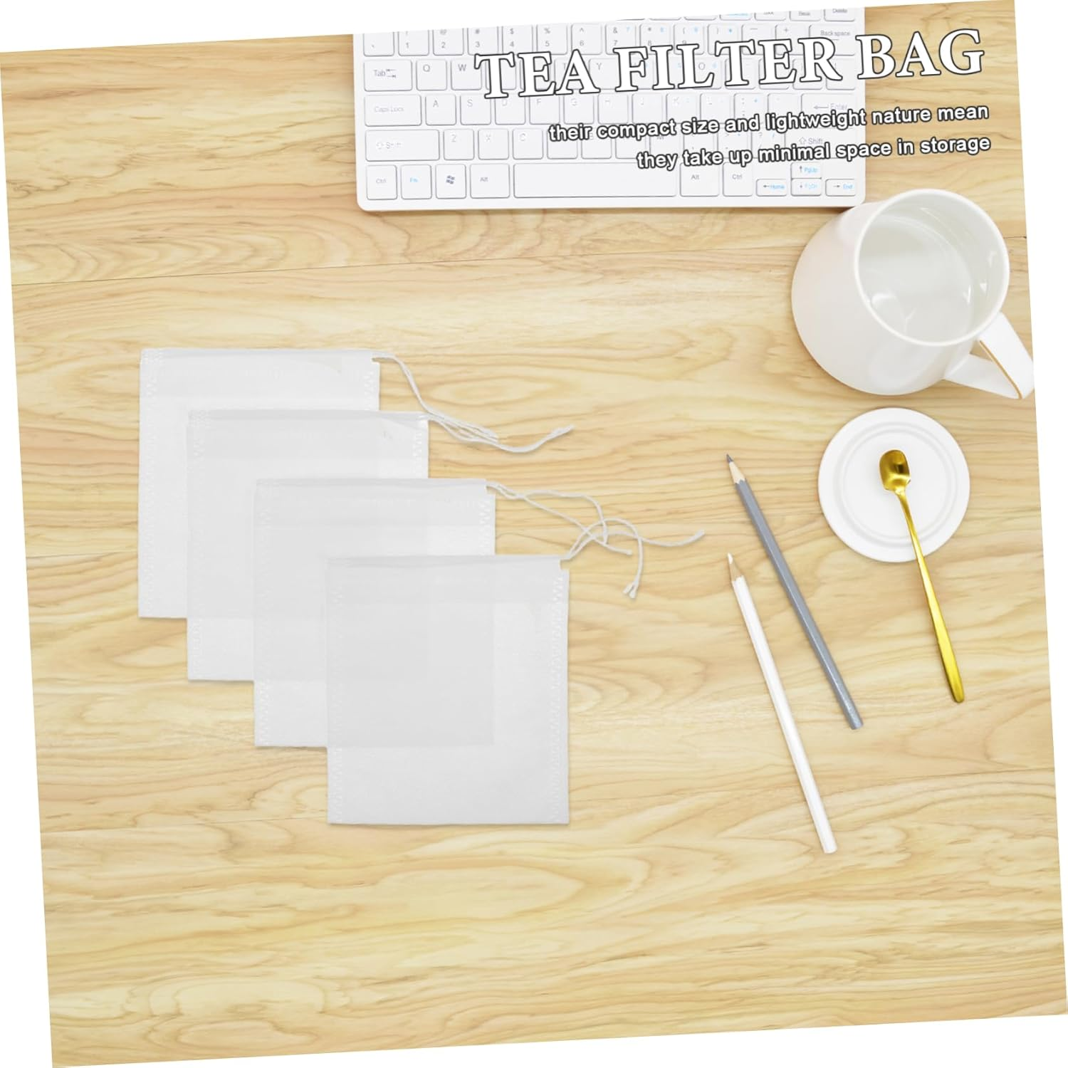 IWOWHERO 100Pcs Empty Tea Bags Multi-Function Loose Tea Bags Drawstring Sealing Bags Convenient Tea Bags Portable Tea Filtering Bags Kitchen Spice Bags