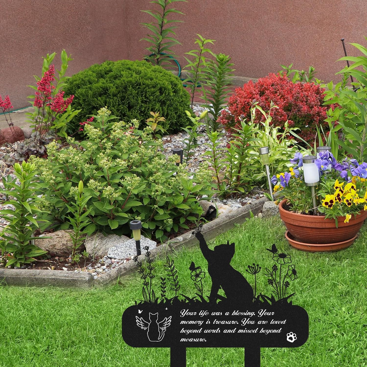 Rngmsi Pet Grave Markers - Metal Cat Memorial Plaque, Waterproof Cemetery Stakes, Pet Headstone (13.4 X 12 In) - Dog 3 image number 3