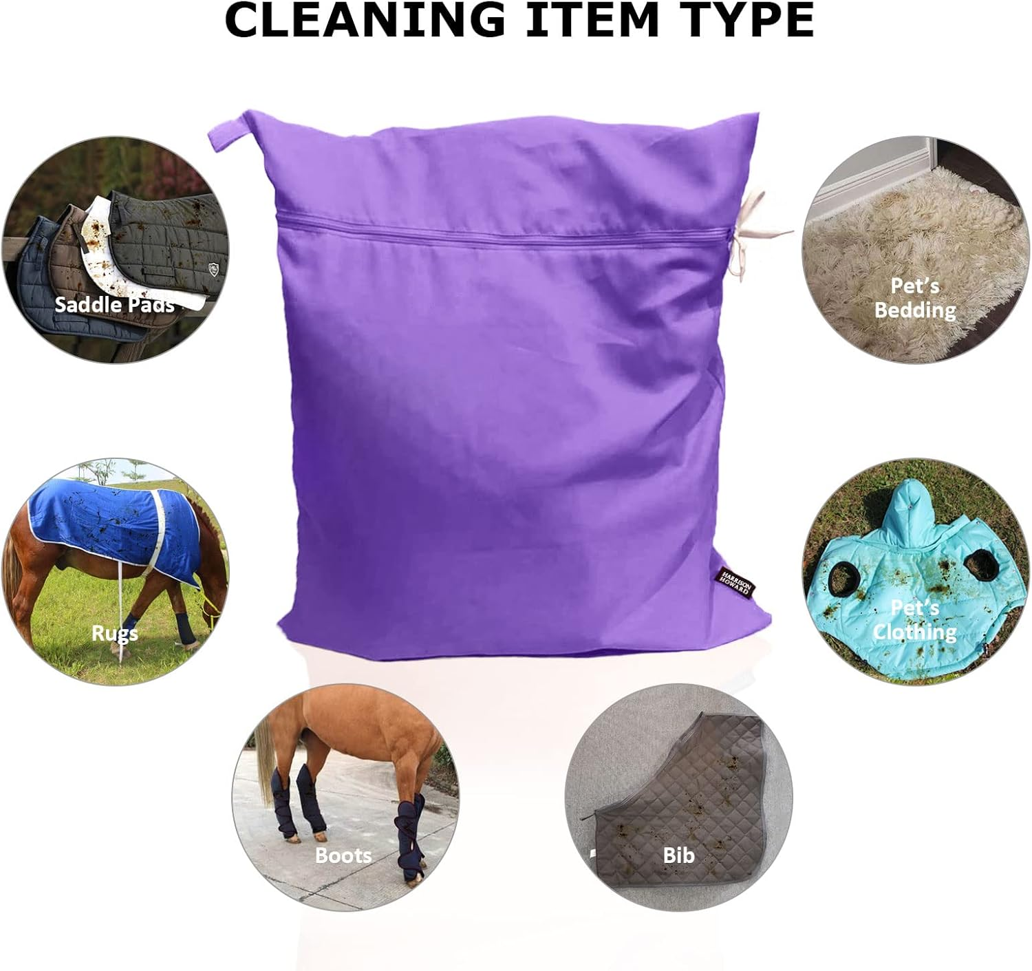 Harrison Howard Washing Bag Wash Dog Horse Hair Laundry Rug Sheet Boots - Neon Green image number 4