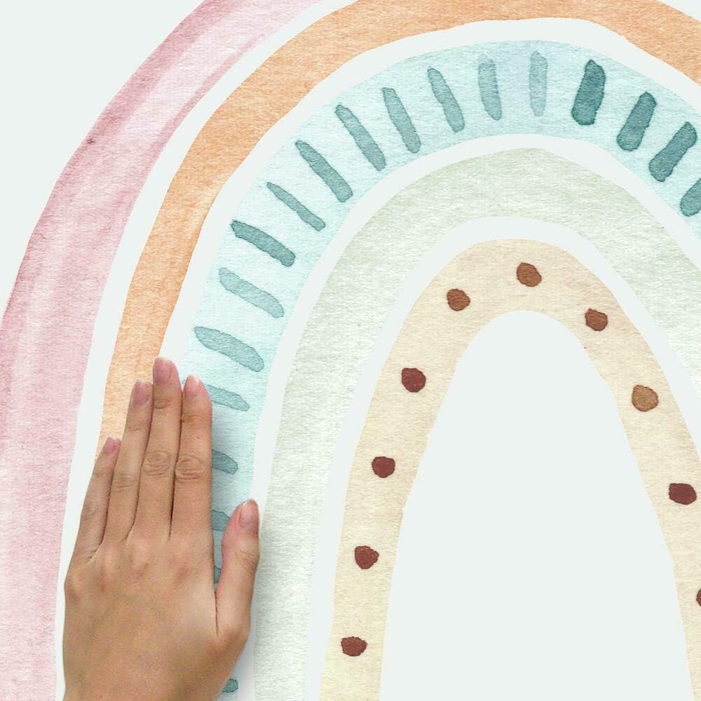 Roommates RMK4637TBM Wall Sticker, Pink/Green/Blue, Removable Watercolor, Rainbow, 3.5 X 37.0 X 26.0 Inches (9 X 94 X 66 Cm) image number 2