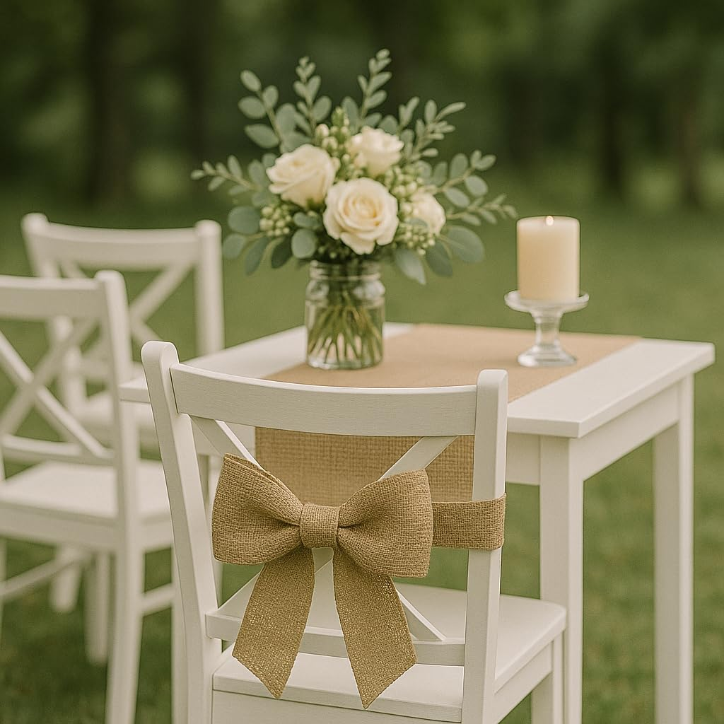 LWR CRAFTS Natural Burlap Ribbon 10 Meters (10Cm) image number 5