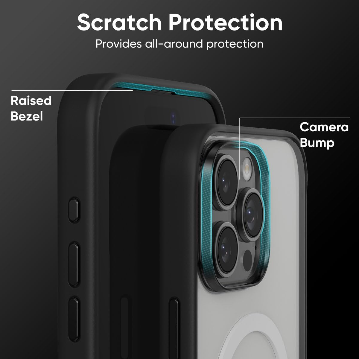 FLOLAB Surtect Tri-Fusion Magnetic for Iphone 16 Pro Max Case Protective Slim Design Magsafe Compatible Military Grade - Black Clear image number 7