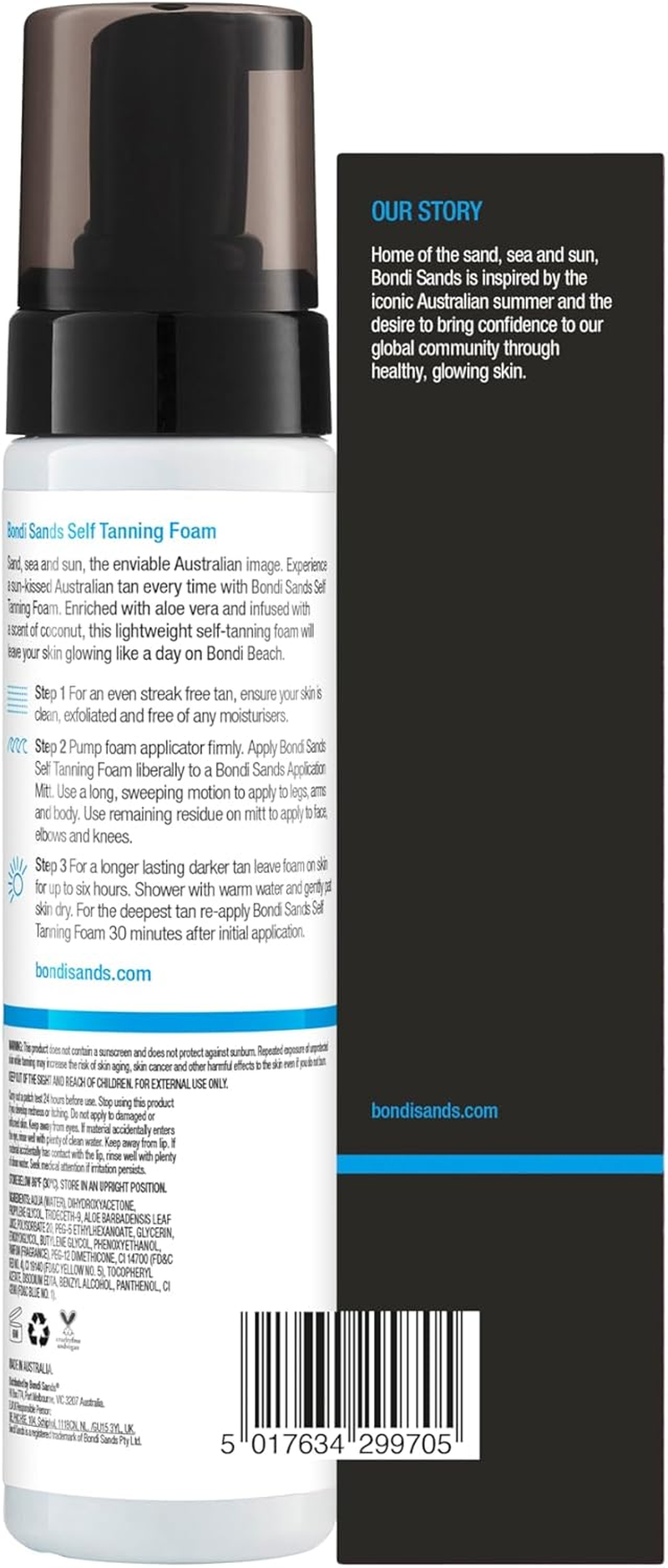 Bondi Sands Self Tanning Set, Self-Tanning Foam for Lighter/Medium Skin Tones, Contents: 200 Ml, with Application Glove, Self Tanning Foam Light/Medium with Aloe Vera, Streak-Free Tan image number 6