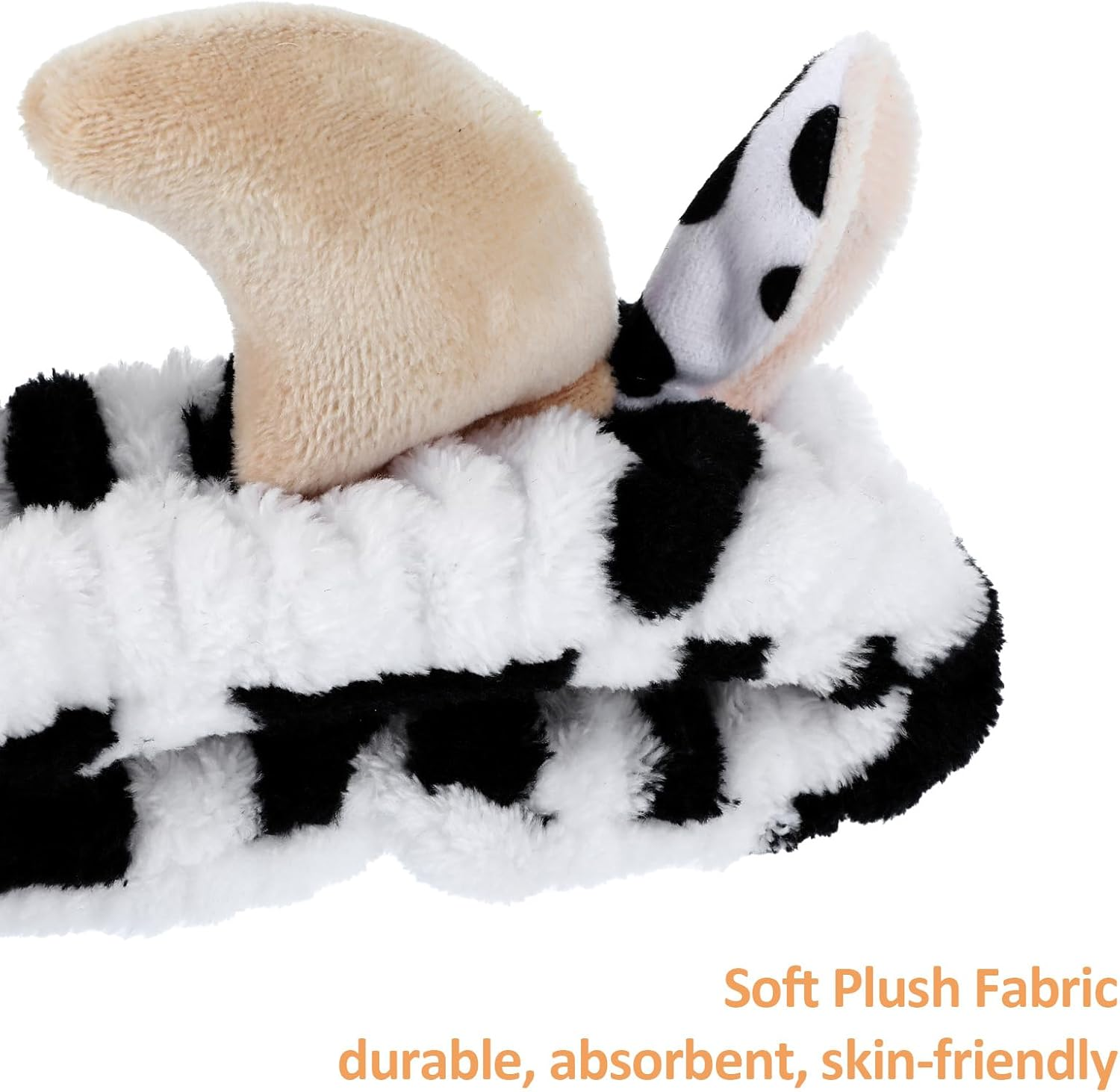 Make-Up Hairband Plush Cow Print Face Wash Hair Bands Flannel Headband Cosmetic Elastic Hair Band for Washing Shower Sports Beauty Skin Care Spa for Women Girls image number 2