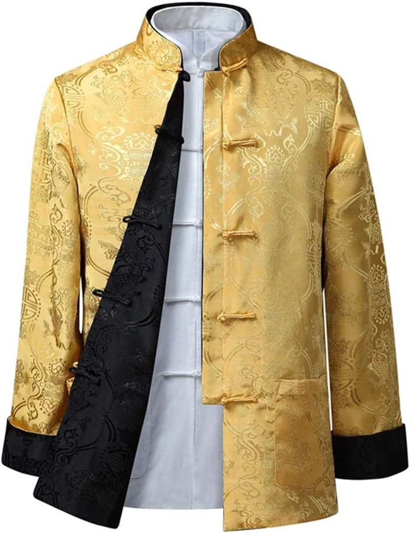 Men/Women Chinese Tang Suit Tops - Both Sides Coating Jacket Long Sleeve Martial Arts Kung Fu Shirts Chinese Tang Suit National Costumes image number 2