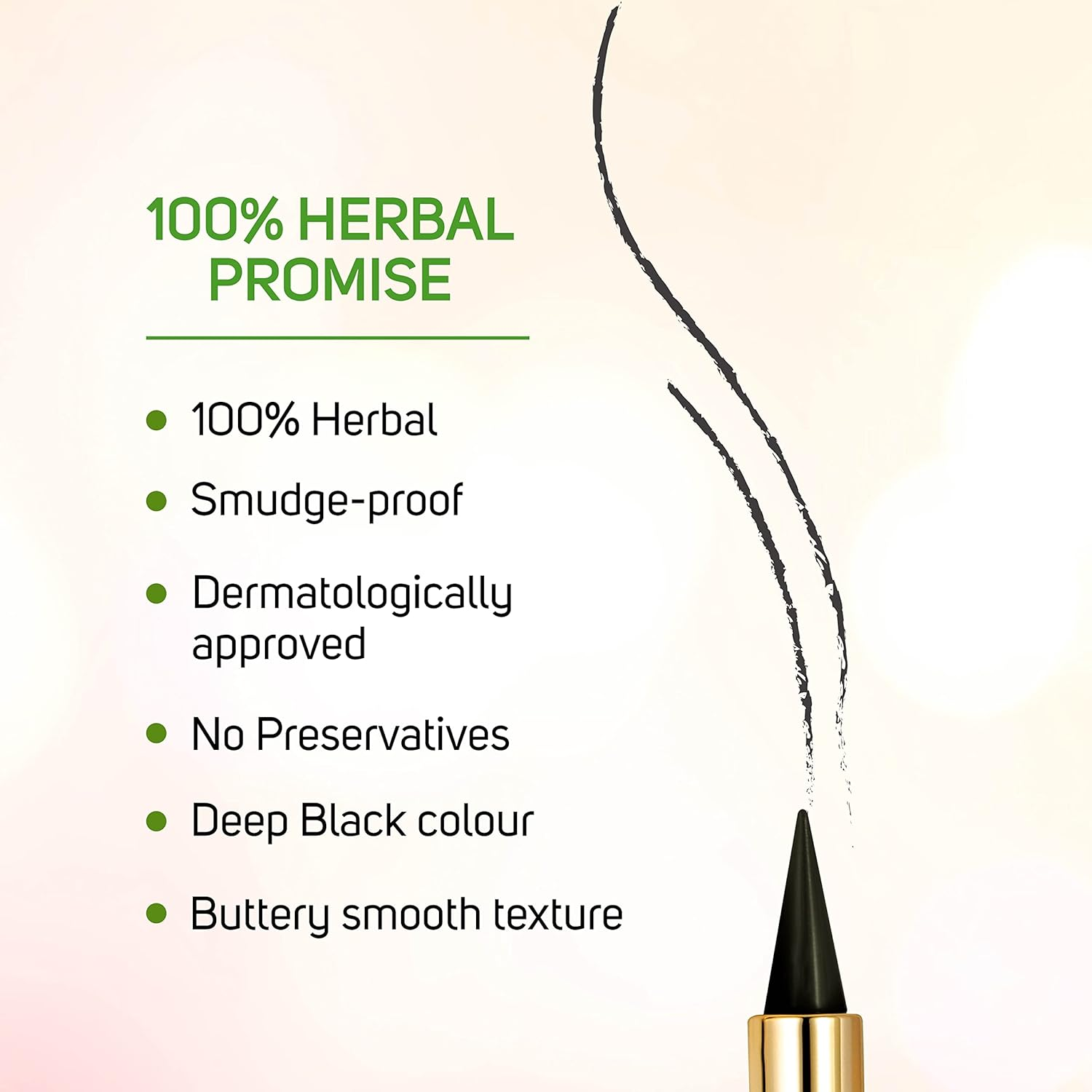 Farmherbs 100% Herbal All Natural Baby Kajal Stick - Certified Lead-Free, Irritation-Free, Premium Olive Wax with Pure Organic Marigold, Smudgeproof, Preservative-Free, Synthetic Chemical-Free, From image number 1