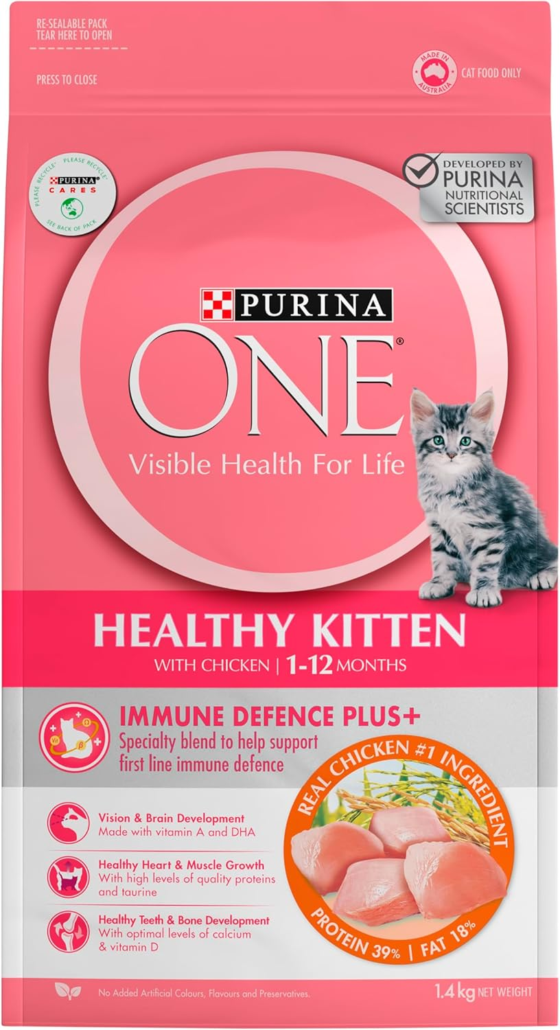 PURINA ONE Kitten Dry Cat Food Immune Defence Plus+ Chicken 1.4Kg image number 4