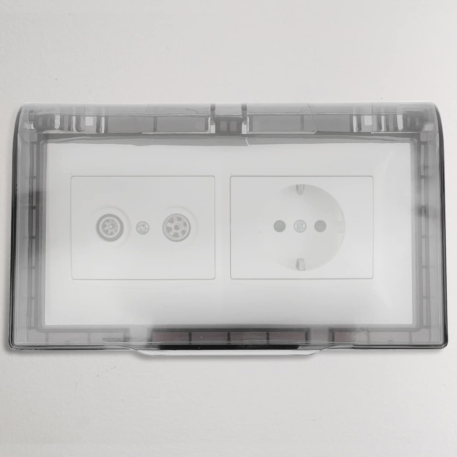 CLISPEED 2Pcs Light Switch Protector Wall Outlets Cover Electrical Outlet Covers Two Gang Receptacle Protector Outlet Plug Covers Led Outlet Cover Double Mouth Cover Baby Socket Acrylic image number 3