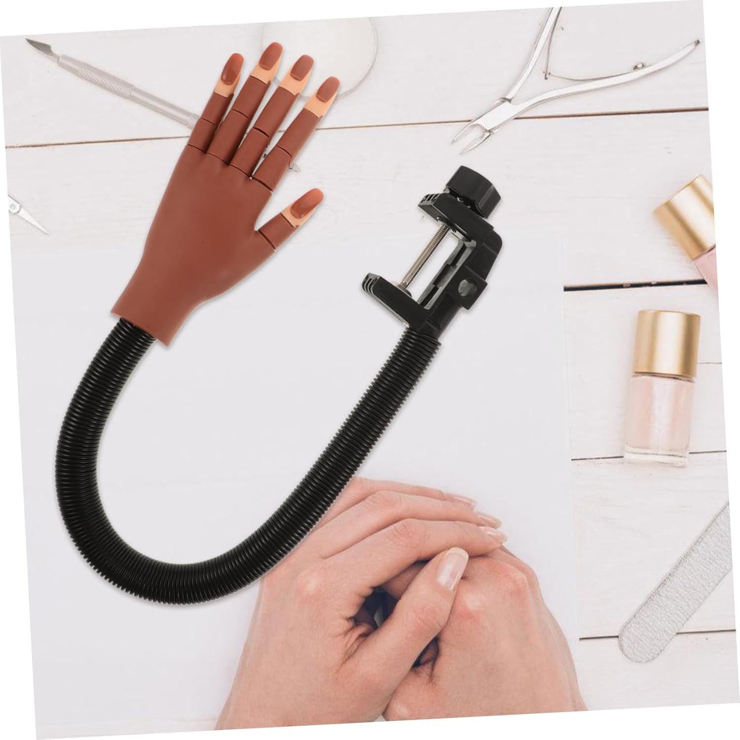 LOORGVEL Nail Art Training Tool Manicure Hand Model Simulated Nail Art Hand Practice Fingers for Beginners image number 1