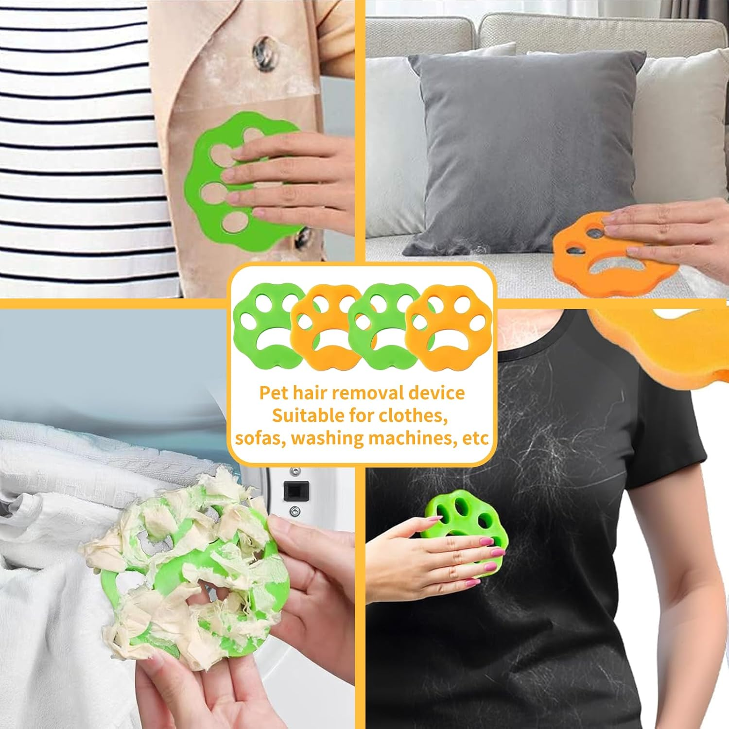 Pack of 4 Pet Hair Remover, Washing Machine, Cat Hair Remover, Washing Machine Hair Catcher, Pet Hair Removal, for Removing Fur in Washing Machine image number 5