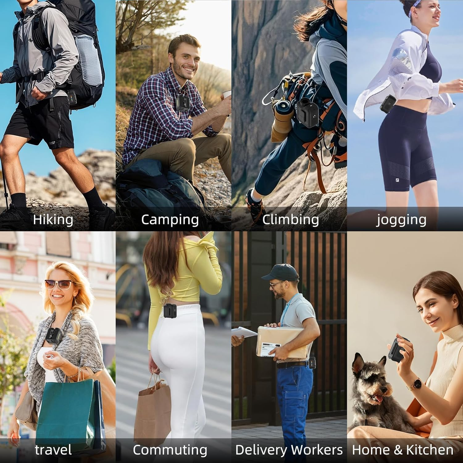 10000Mah Waist Clip Turbo Fan, 40H Cooling, 4 Speeds 16000RPM Rechargeable Wearable Fan with LED Power Display, Flashlight, Power Bank Hands-Free Neck Fan for Outdoor Jobsite Camping Travel image number 6