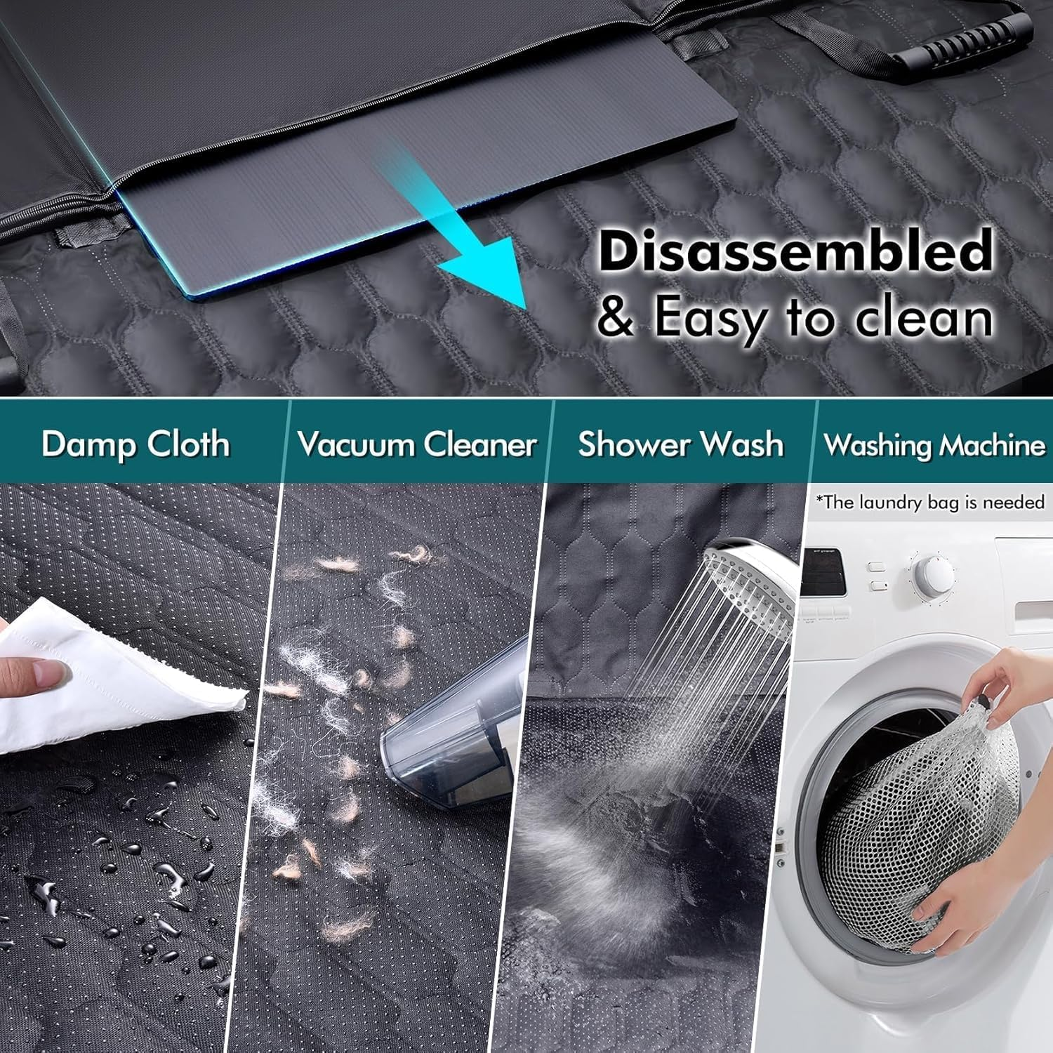 Dog Seat Cover, 6-In-1 Car Back Seat Protector for Pets, Waterproof Hammock, Suitable for Cars, Trucks, Suvs - Scratch-Resistant and Non-Slip Back Seat Pad, Dog Seat Protection