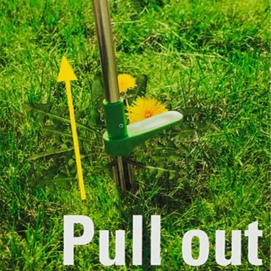 Weed Puller Stand-Up Weeder Weed Puller Garden Golves Claws Weeder Twister Twist Pull Lawn Root Remover Tool - No Chemical Lawn Care Tool, Silver & Green image number 6