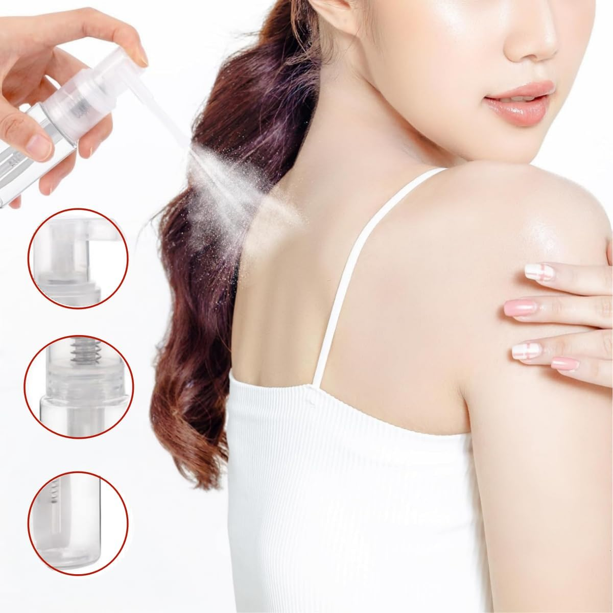 2 Pcs Glitter Duster Sprayer Transparent Powder Spray Bottles, Glitter Spray Bottle,14Ml and 35Ml Duster Spray Pump for Hair Salon, Cakes, Flower, Scrapbooking, Cardmaking image number 4