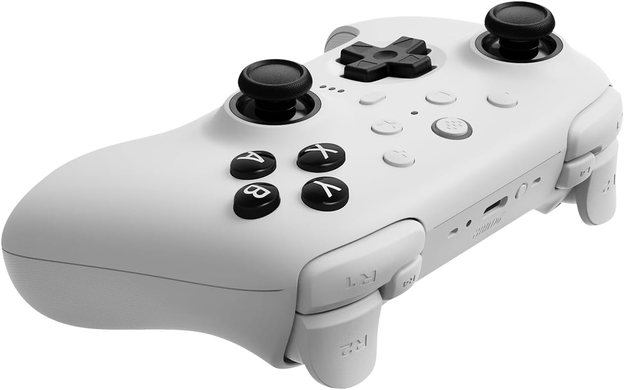 8Bitdo Ultimate 2 Bluetooth Controller for Switch & Windows PC, Switch Pro Controller with TMR Joysticks, Switchable Hall Effect/Tactile Triggers, Vibration and Motion Control, RGB Fire Ring (White)