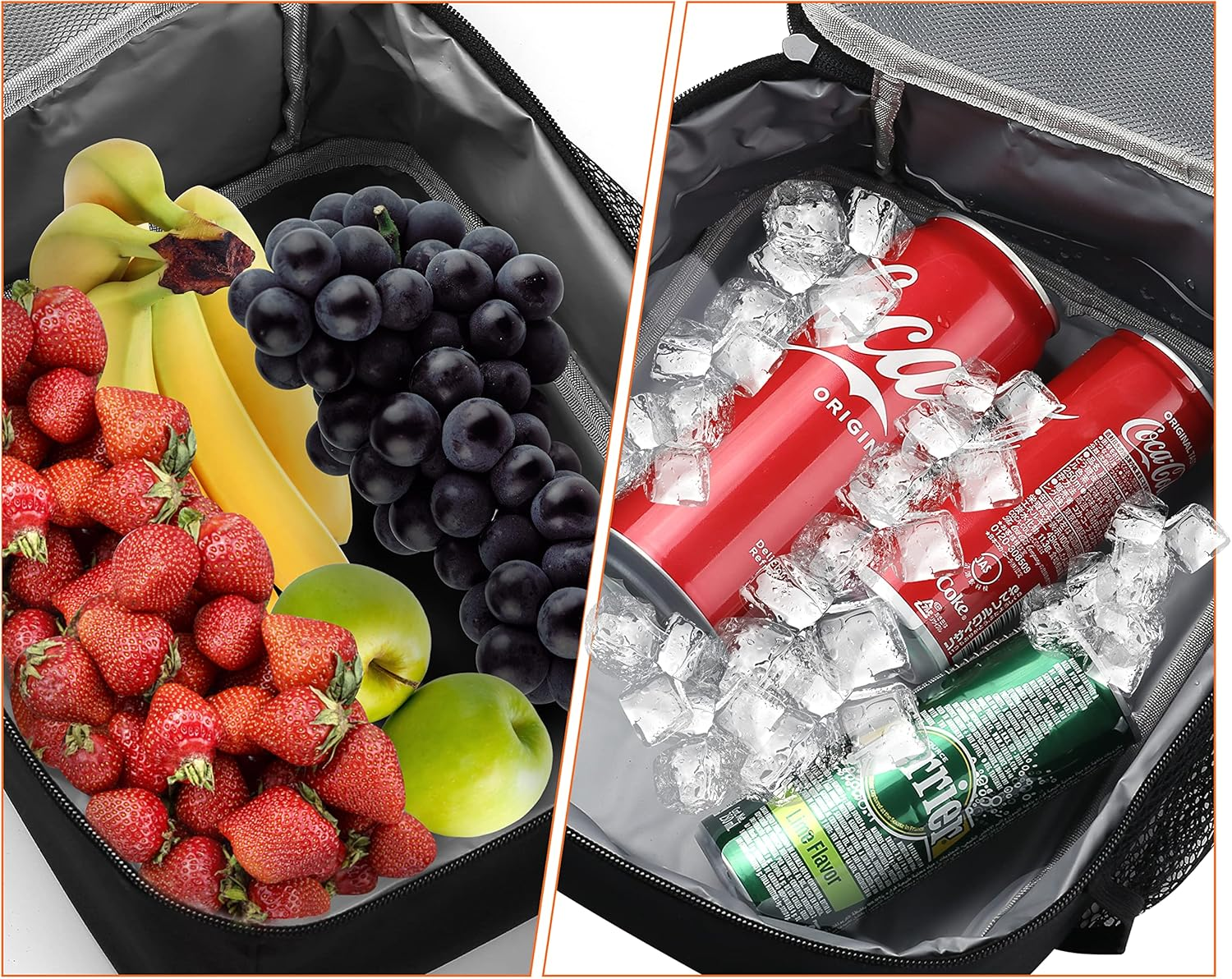 Insulated Lunch Bag - Reusable Lunch Box - Insulated Lunch Container Cooler Bag for Women&Men&Kid Office Work School Picnic Hiking (Black)