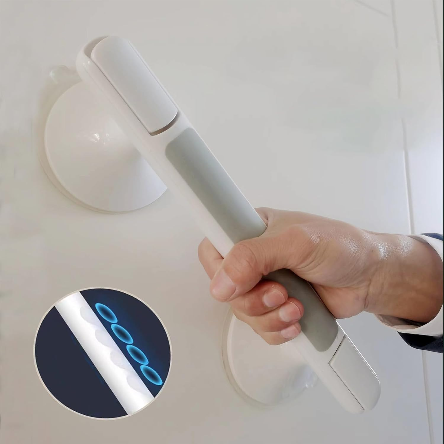 12 Inch Shower Handle Suction Cup Grab Bar for Shower Elderly and Disabled Bath Safety Assist Device Bathroom Safety Handrail image number 3