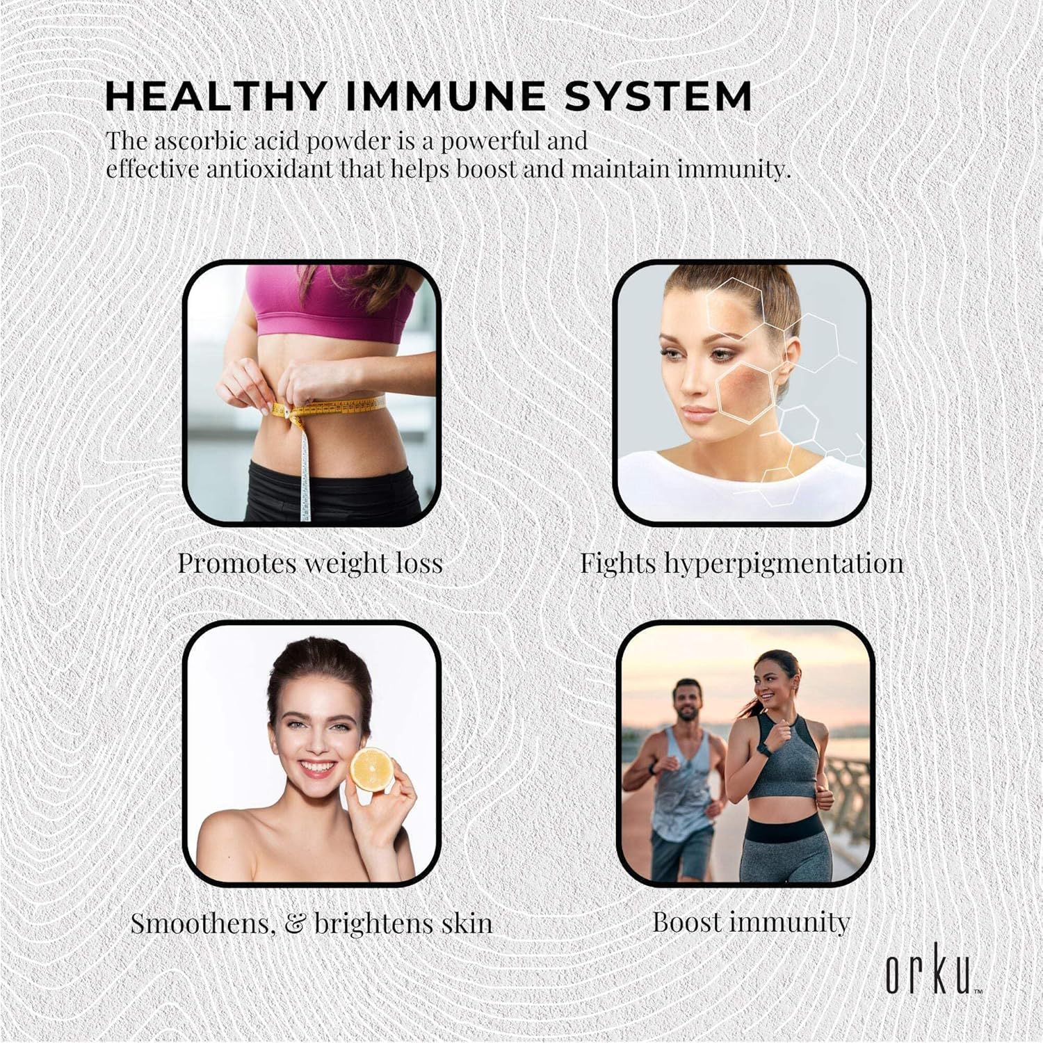 Orku Bulk 20Kg Vitamin C Powder Pure L-Ascorbic Acid - USP Grade Non-Gmo image number 1