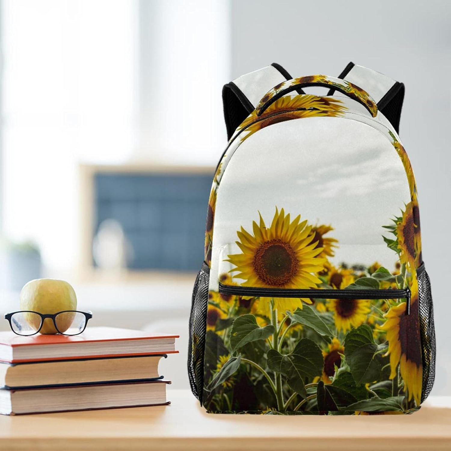 Sunflowers Backpack Students Shoulder Bags Travel Bag College School Tote Backpacks image number 4