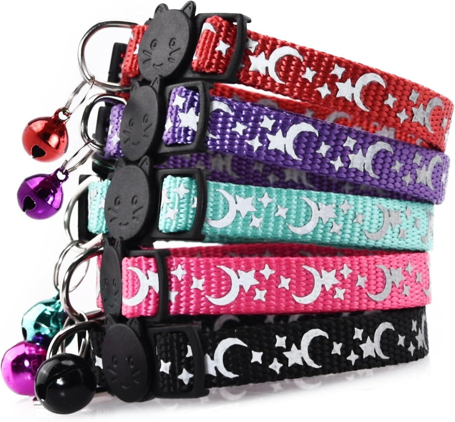 Airtag Cat Collar with Bell, Cat Collars Quick Release, Reflective Cat Collars with Safety Buckle, Adjustable 8-12" to Fit All Domestic Cats, Pet Supplies, Accessories, Gifts (8 Pack) image number 6