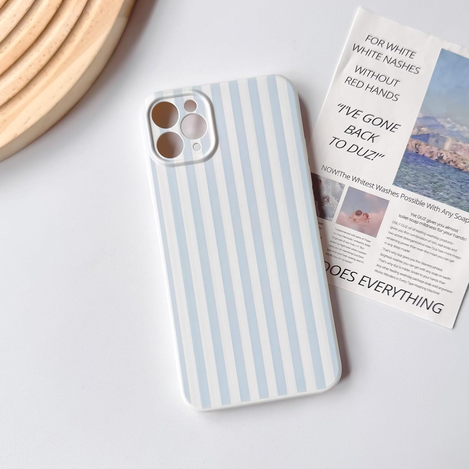 Lovmooful Compatible for Iphone 11 Pro Max Case Cute Color Striped with Aesthetics Design for Girls Women Soft TPU Shockproof More Protective Girly for Iphone 11 Pro Max Case-Blue image number 5