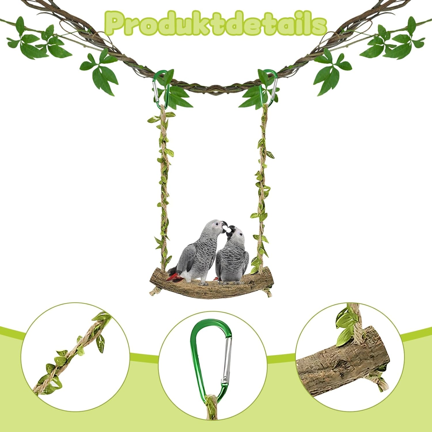 Budgie Toy, Bird Toy for Cages, Perch for Budgies and Small Birds, Bird Cage Accessories to Enrich the Environment image number 6