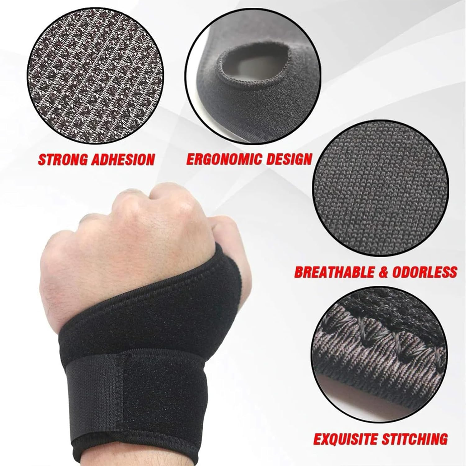 Doctor Developed Premium Copper Lined Wrist Support Brace Strap Wrist Brace Hand Wrist Supports Splints Wrist Band for Injuries Arthritis Sprains Relief [Single] image number 4