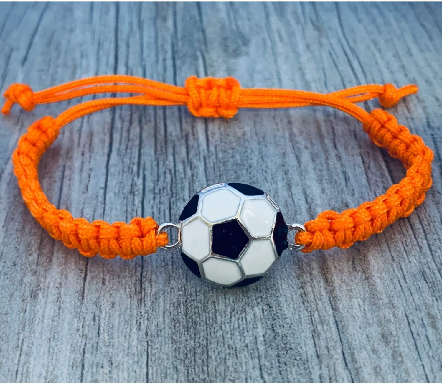 Soccer Bracelet, Soccer Jewelry, Adjustable Unisex Soccer Paracord Bracelets - Soccer Gift image number 3