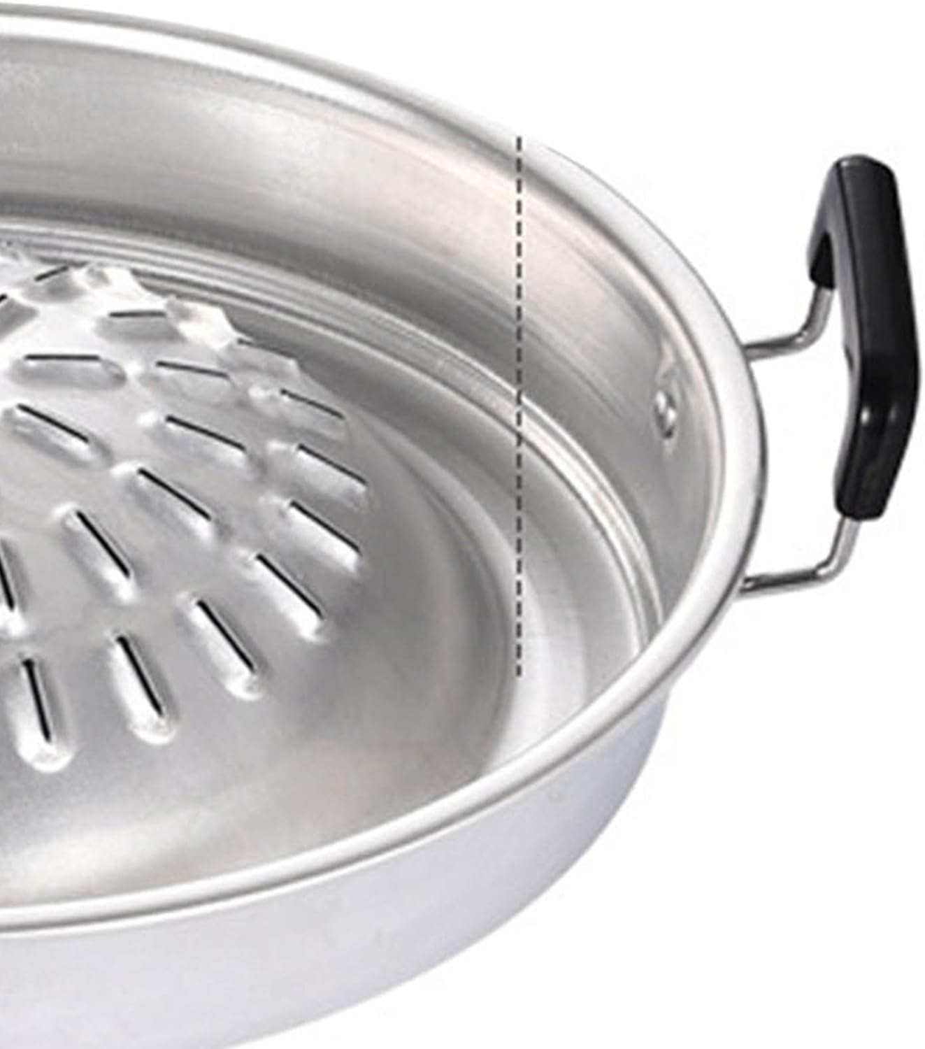 Aluminum Steak Charcoal Coal Pan, Traditional Thai Taste, Double Cooking, Wide Use with Quick Cooking for Family Reunions Outdoors, (L) image number 5