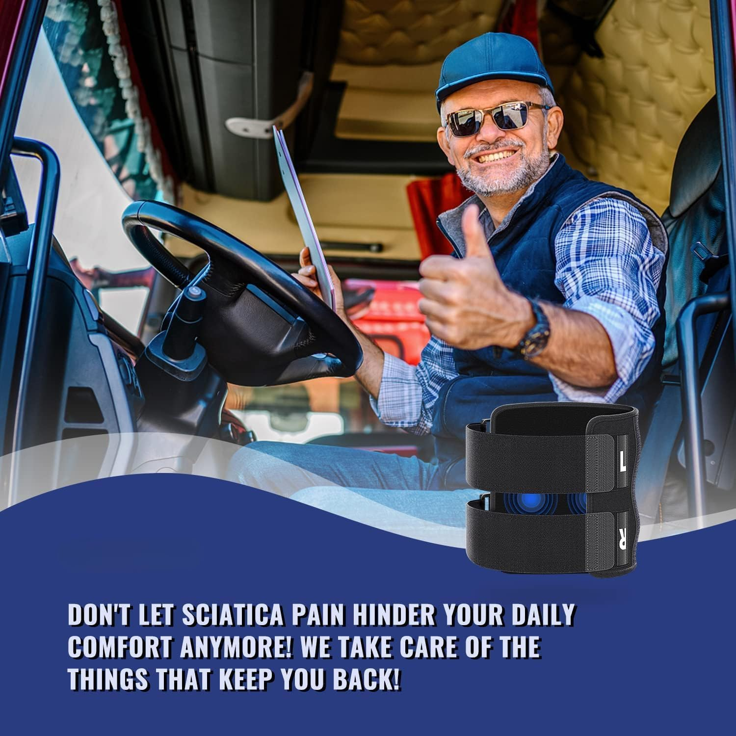 Sciatica Pain Relief Devices, Upgraded Sciatica Pain Relief Brace &ndash; Sciatic Nerve Brace with Dual Pressure Pads Targeted Compression for Maximum Relief - Unisex image number 6