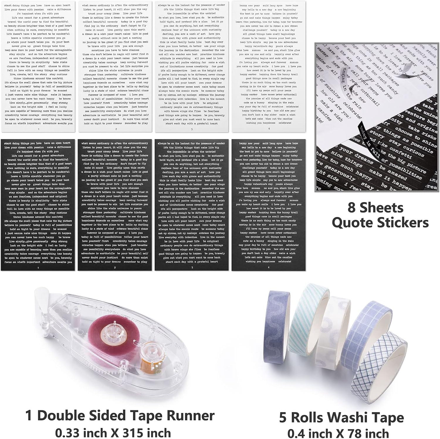 JOYCHOIC Vintage Scrapbooking Supplies Aesthetic Journaling Kit, Scrapbook Papers Quote Stickers TN Notebook Large Collection for Bullet Junk Journal, Planner DIY Arts Craft Collage, Beginners - Blue image number 3