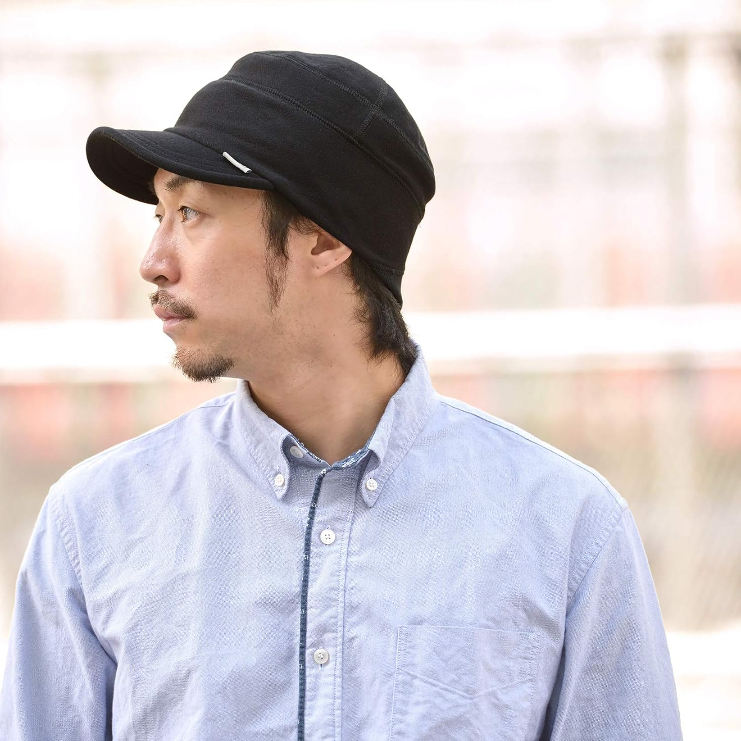 CHARM Mens Cotton Baseball Military Hat - Womens Summer Stretch Peak Cap Winter - Light Grey image number 5