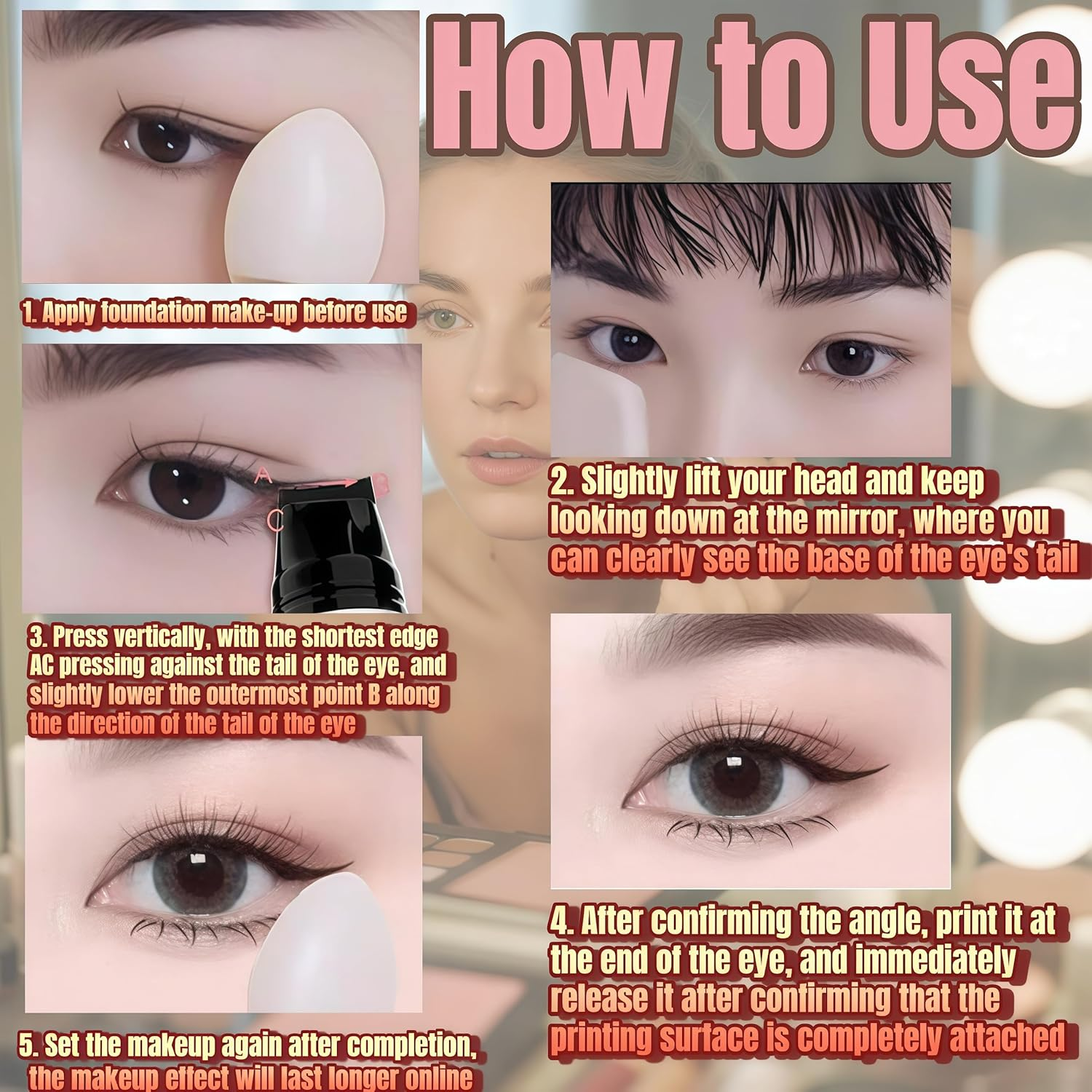 2 Pack Gel Eyeliner Pencil Set with 2025 Foldable Wing Stamp, Waterproof & Smudge-Proof Eyeliner Tool, Easy Winged Liner Pen for Beginners, Long-Lasting Eye Makeup (Black) image number 6