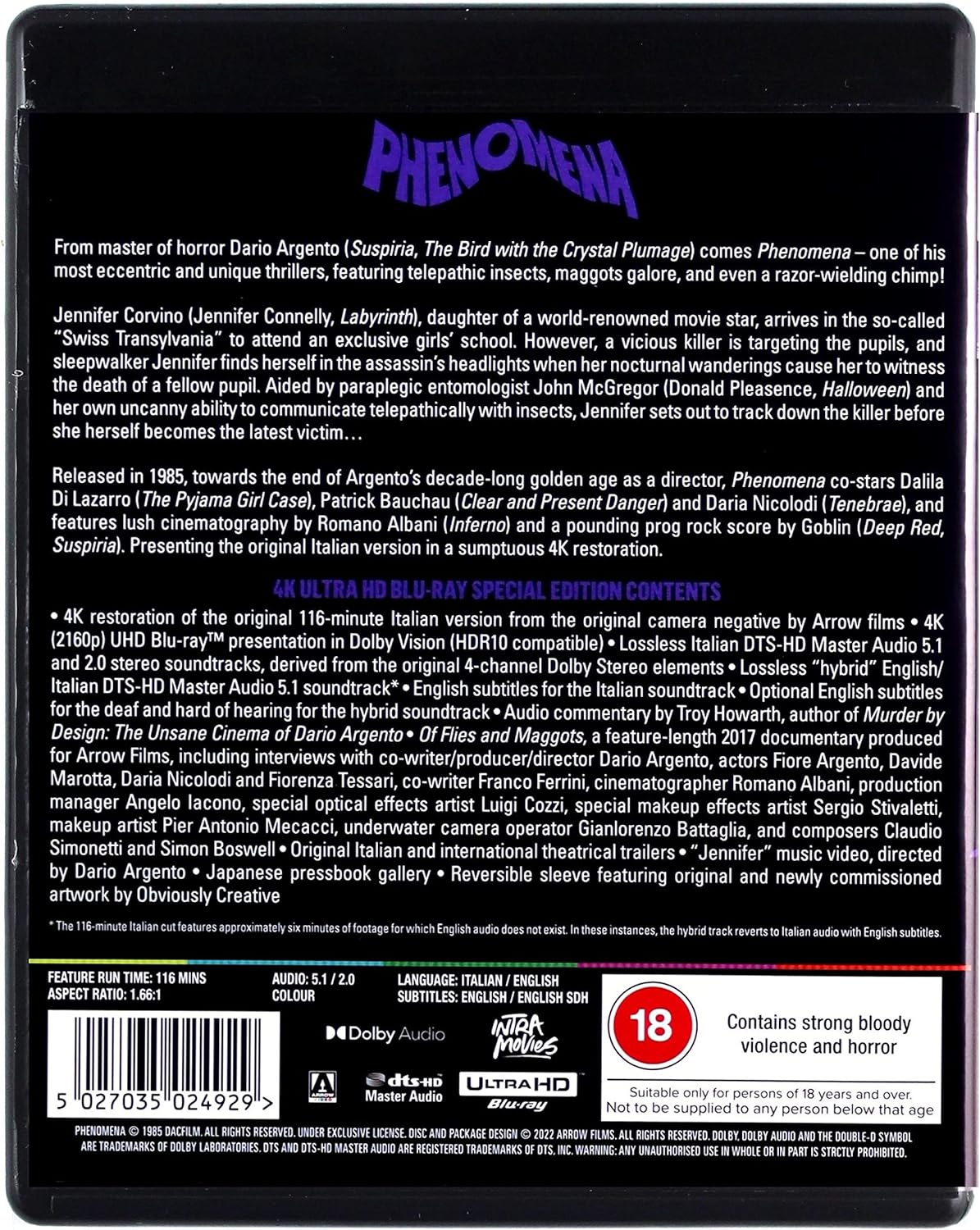 Phenomena 4K [ Blu-Ray, Reg.A/B/C Import - United Kingdom ]