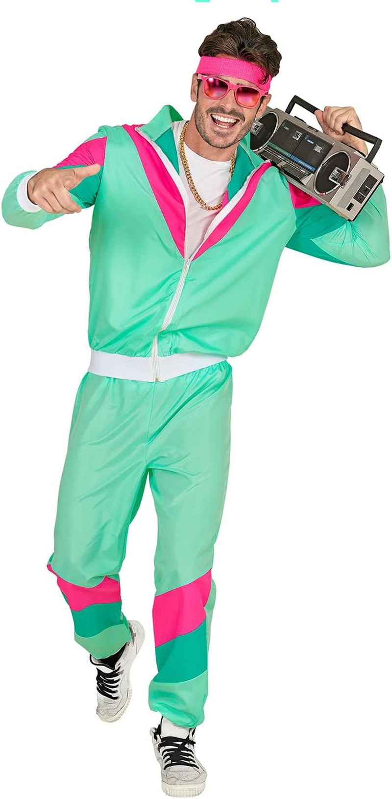 Widmann 97073 Costume Tuta Anni 80 L Pink #9707 image number 1