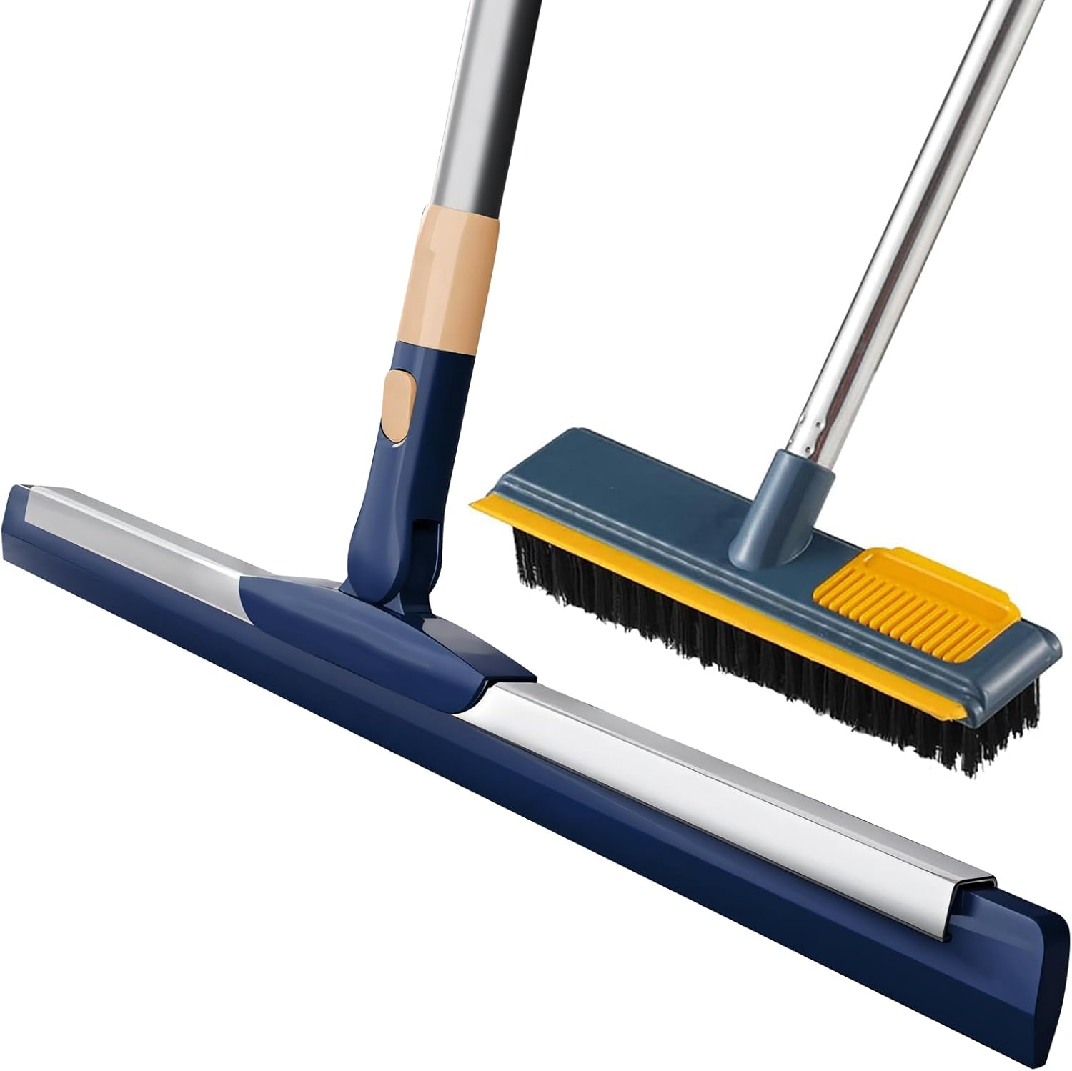 Woobroo Floor Squeegee and Floor Scrub Brush Set for Tiles, Cleaning Pet Hair, Sofa, Window, Carpet, Bathroom and Hard to Reach Corners