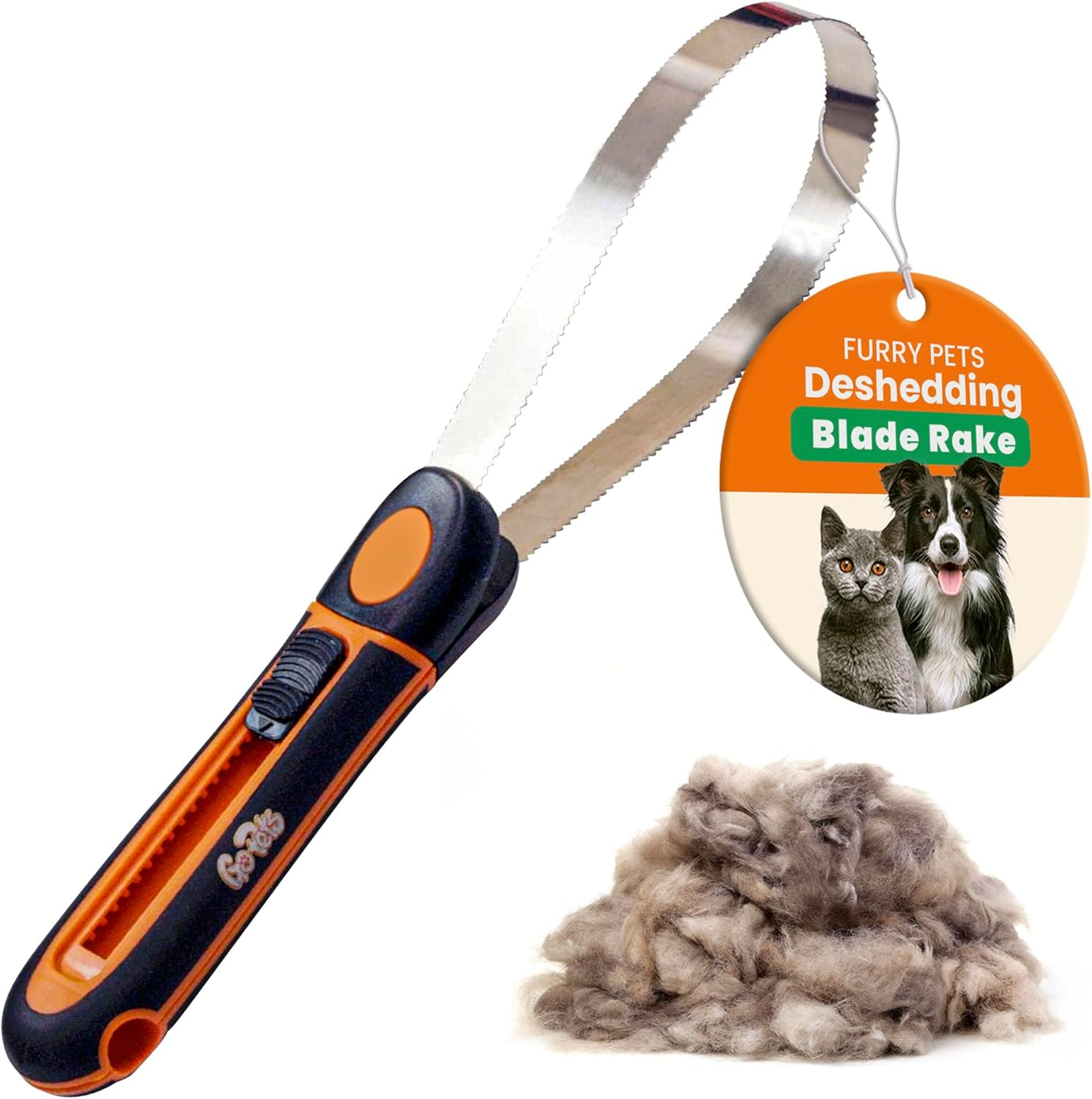 Gopets Deshedding Blade Dogs Cats Adjustable Professional Quality Grooming Tool Reduce Shedding 95%. 14 in Comb Rake Effective Fast Brush image number 3