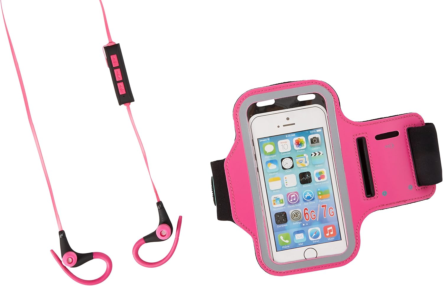 Kitsound Sport Bundle with Race Bluetooth Sport In-Ear Headphones and Phone Armband Pink image number 1