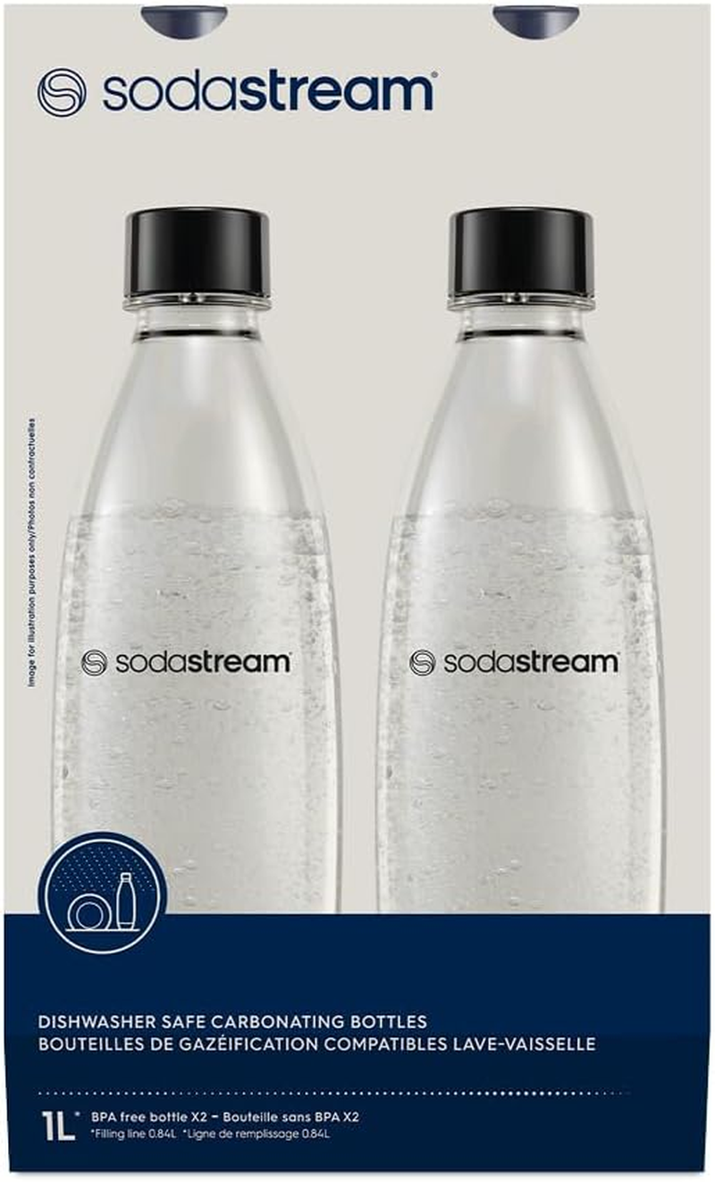 Sodastream, 2 Individual Dishwasher Safe Bottles for Duo, Terra, E-Terra, Art, Gaia, Dark Blue image number 2