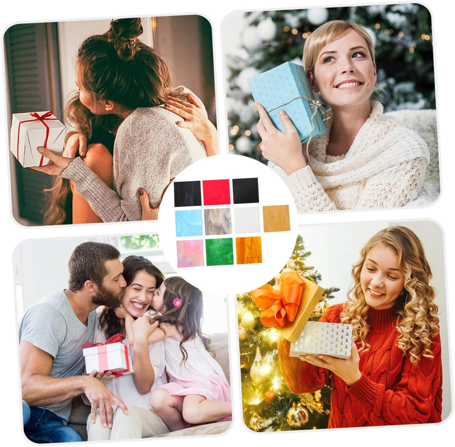 Tofficu 10Pcs Sheets Mica Slice Cathedral Stained Glass Stained Glass Panels Lamp Glass Mural Water Ripple Translucent Tiles Glass Glass Decorate Glass Plate image number 2