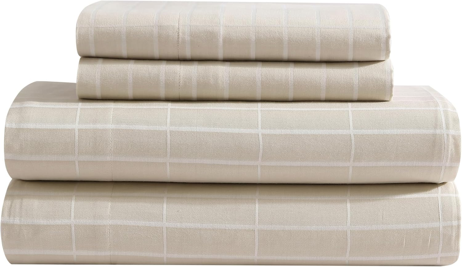 MARIMEKKO - King Sheets, Organic Cotton Bedding Set, Luxuriously Soft & Smooth Home Decor, GOTS Certified (Muru Beige, King)