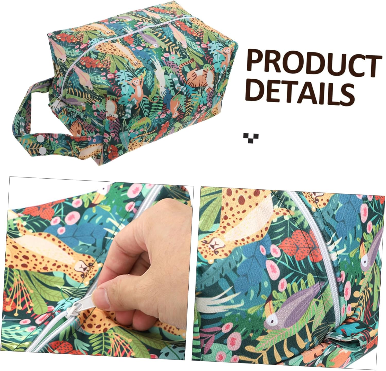 UPKOCH Multi-Purpose Diaper Storage Bag Wet Bag for Cloth Diapers Easy to Use - White image number 4